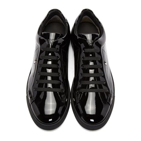 fendi shoes black men|fendi black leather sneakers.